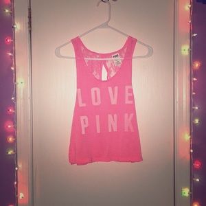 PINK Lace Crop Top
